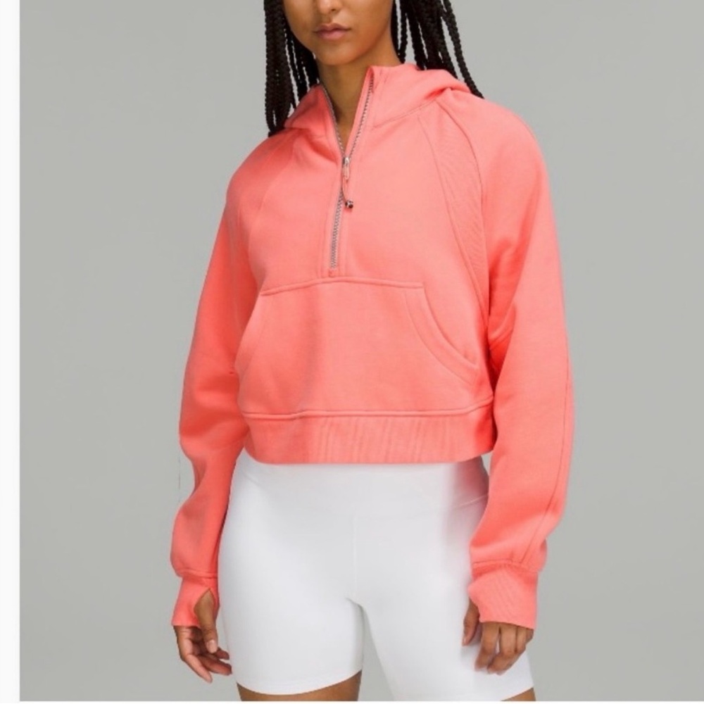 lululemon athletica Coral Cropped Half-Zip Hoodie